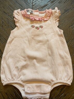 Magnolia Baby Pink Ruffled Football Onesie